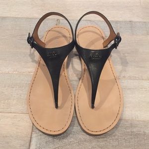 Coach Cheyanne Black Matte Calf Leather Sandals